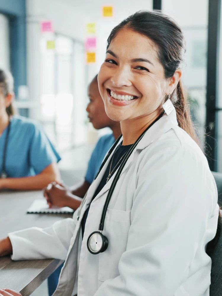 Clinician participating in medication review training and education